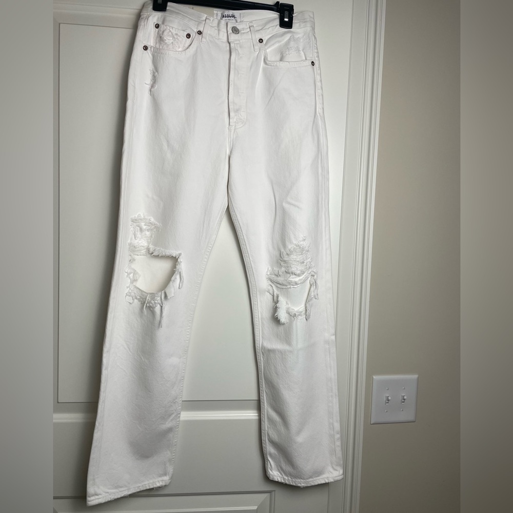 AGOLDE 90s Mid- high rise (13”) Loose Fit Jeans in WHITE VANISH spring vacation - Picture 6 of 15